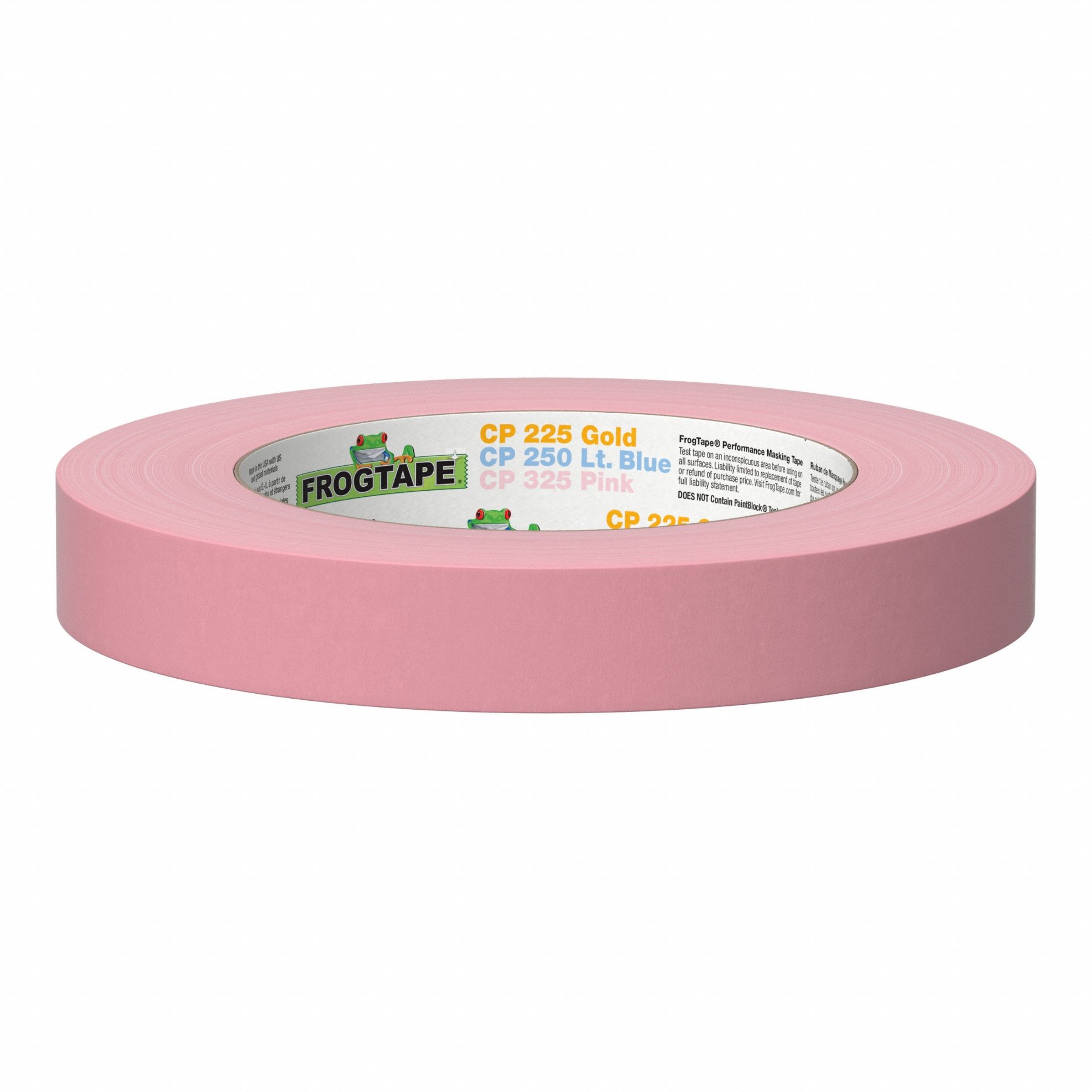 FrogTape CP 325 Medium-High Adhesion Masking Tape - 18MM x 55M x 12-Pack - Pink - Rated f/325&deg;F main image 0