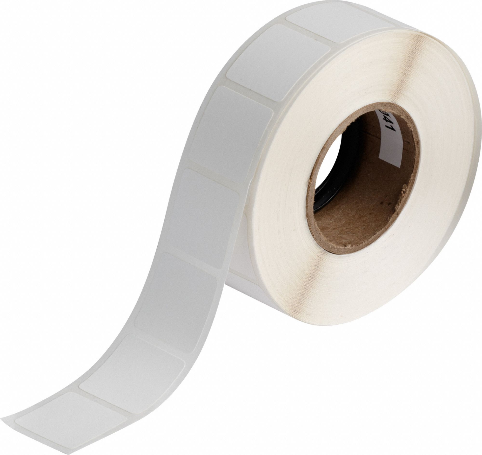 Pre-Cut Label Stock Roll: 1 in x 1 in, Acrylic, Permanent Adhesive, 1, 400 Labels, J2000, Permanent
