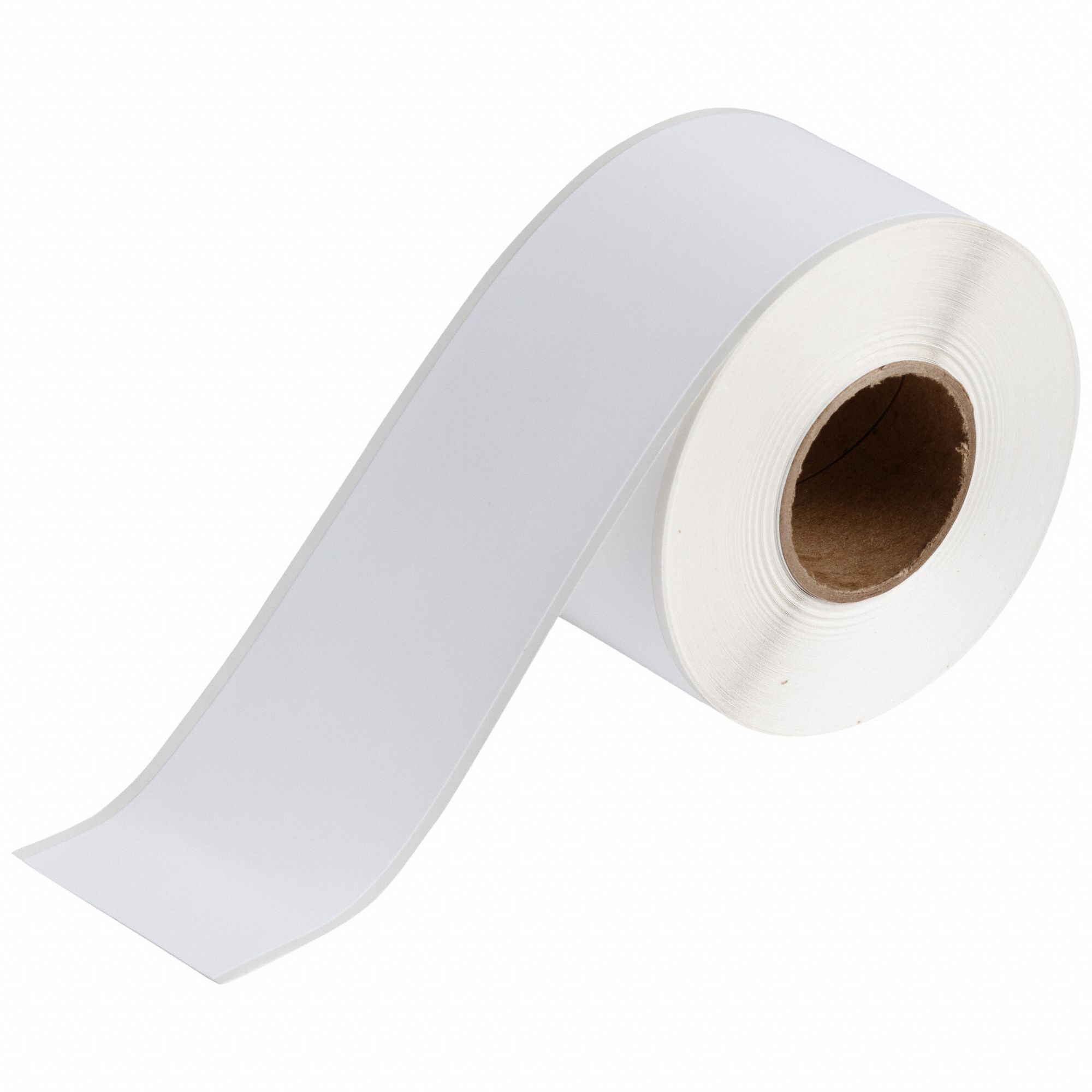 Continuous Label Stock: 2 1/4 in x 100 ft, Polyester, White (Matte), Indoor