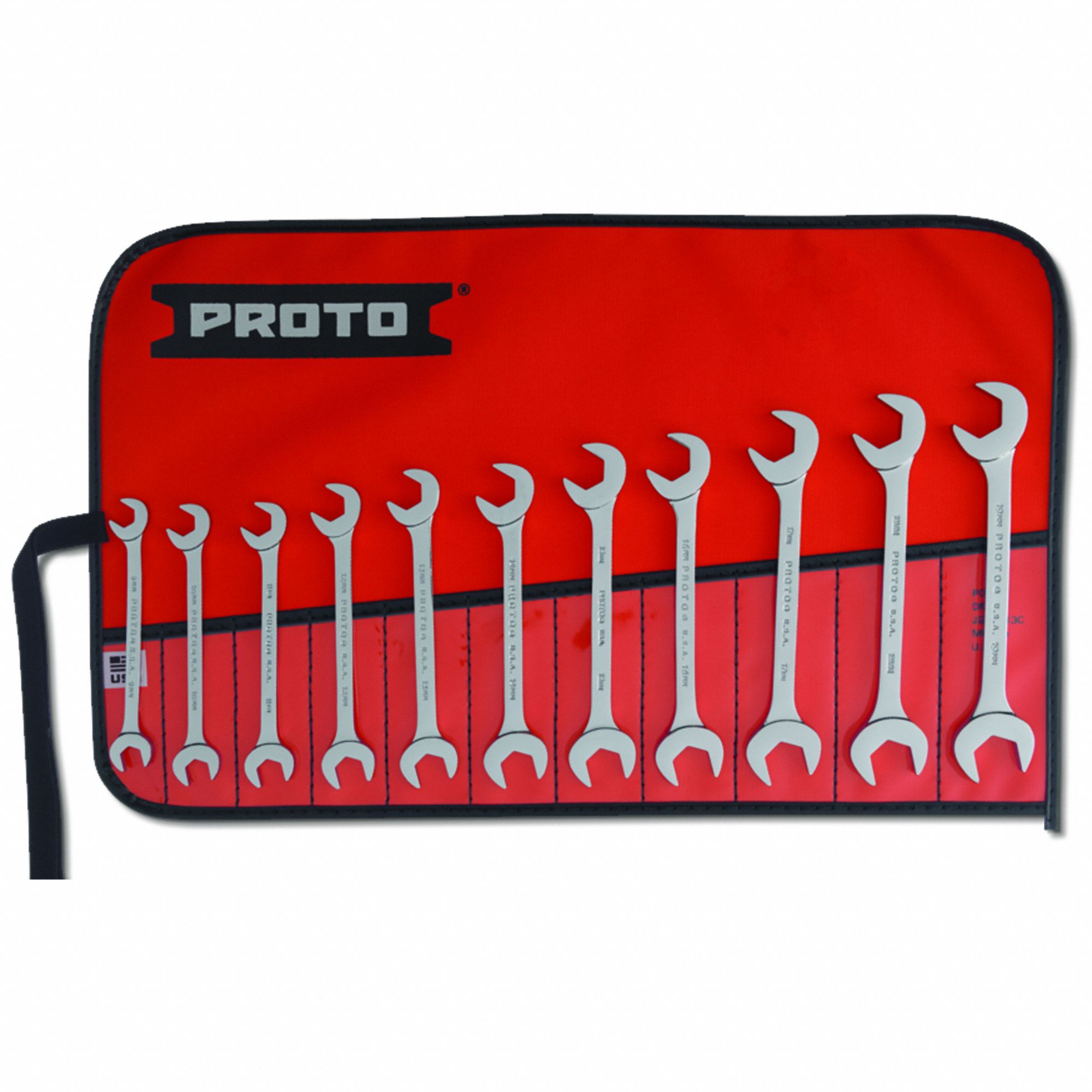 PROTO, Alloy Steel, Chrome, Open End Wrench Set 1Q407J3100M Grainger