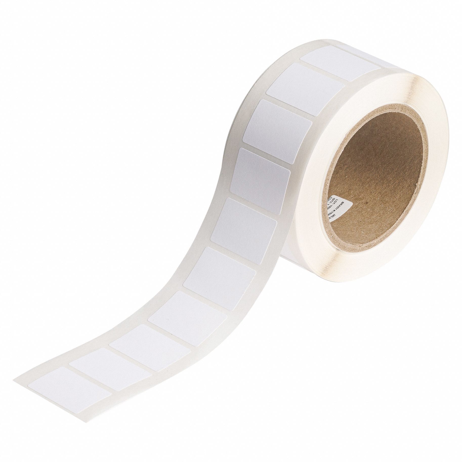 Pre-Cut Label Stock Roll: 1 in x 1 1/2 in, Acrylic, Permanent Adhesive, 1, 050 Labels, J4000