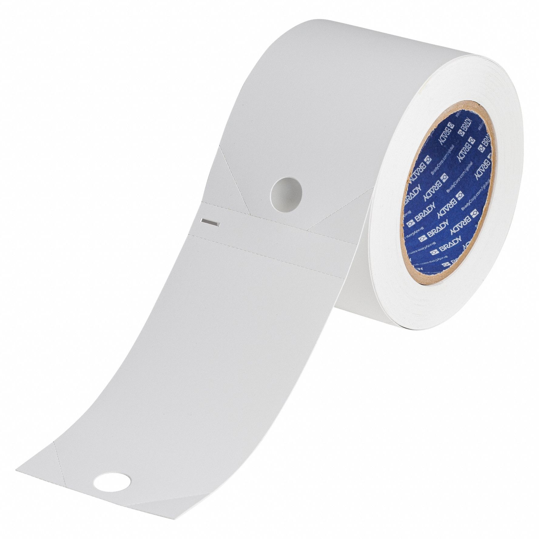 Pre-Cut Label Stock Roll: 5 3/4 in x 3 1/4 in, Polyester, White (Matte), Indoor/Outdoor