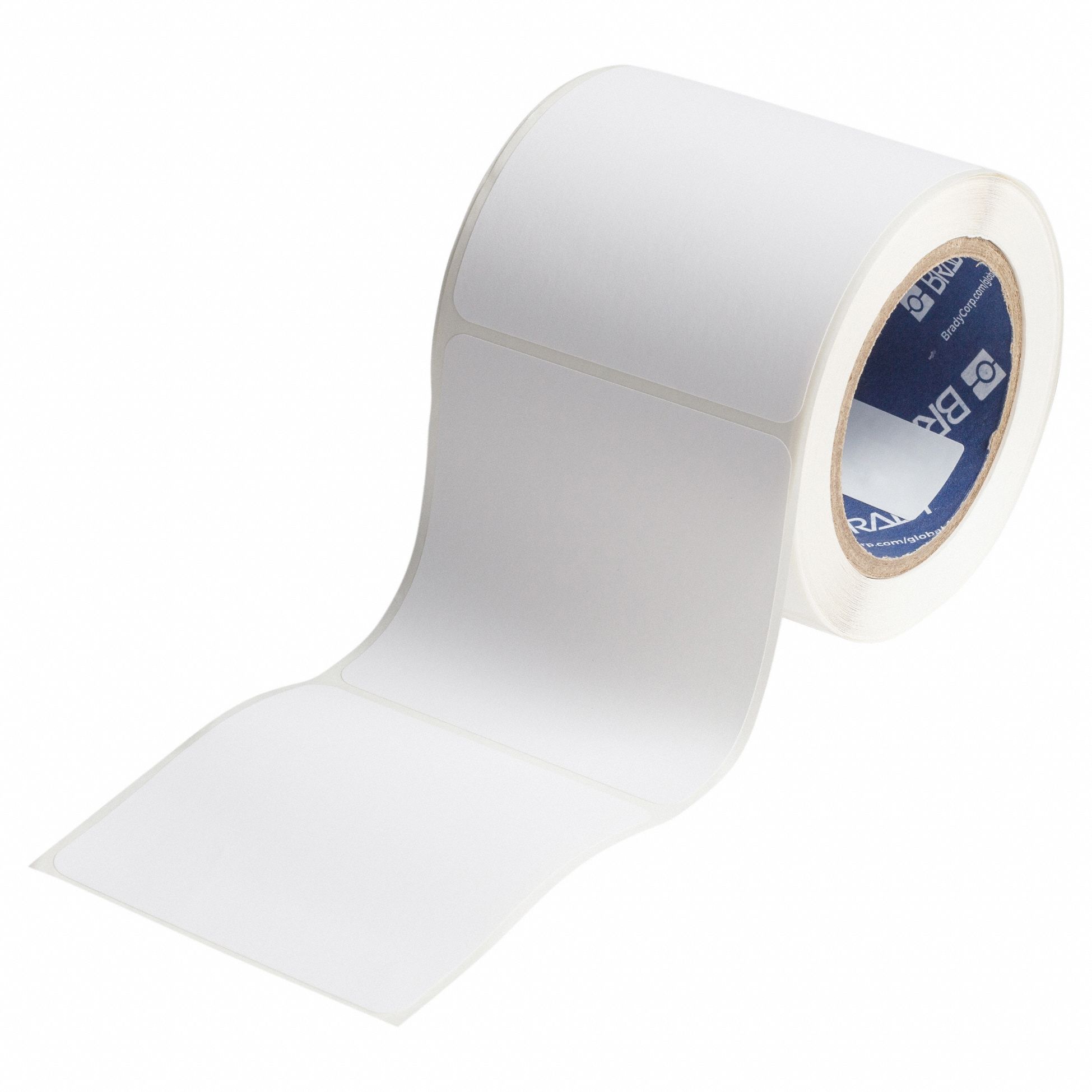 Pre-Cut Label Stock Roll: 4 in x 4 in, Acrylic, Permanent Adhesive, 280 Labels, J4000, Permanent