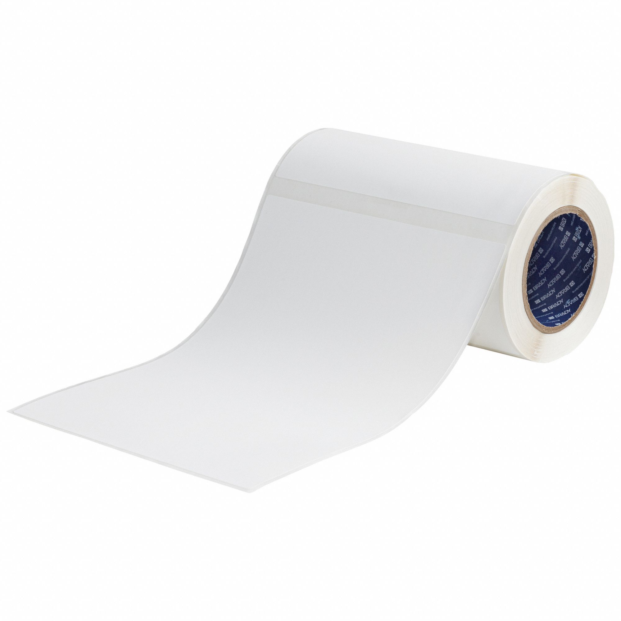 Pre-Cut Label Stock Roll: 11 in Label Ht, 8 in Label Wd, 11 in Roll Lg, White, 100 Labels per Roll