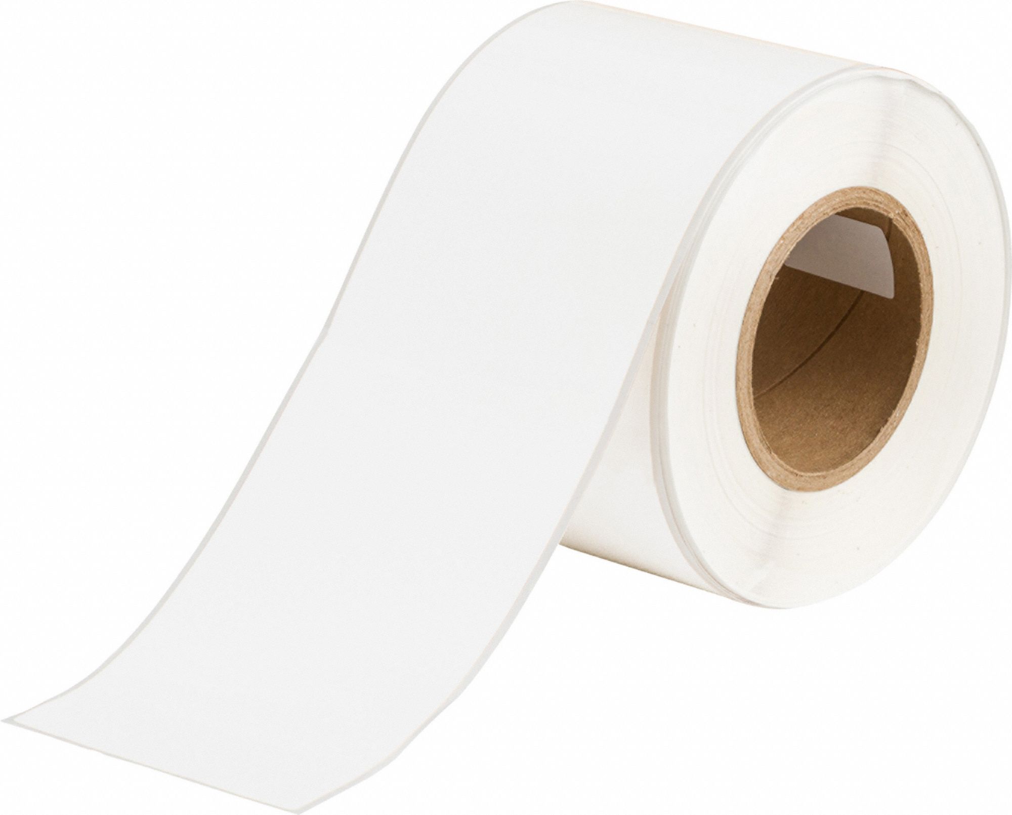 Continuous Label Stock: 4 in x 100 ft, Paper, White (Matte), Indoor