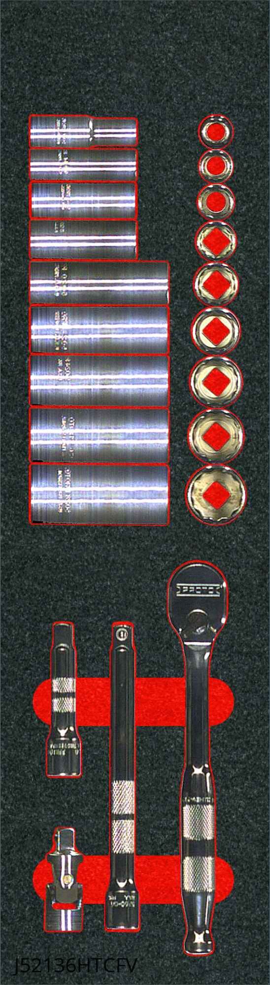 SOCKET SETS,3/8 IN DRIVE,POLISHED