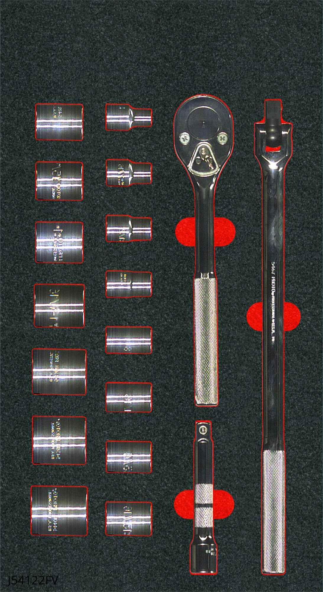 SOCKET SETS,1/2 IN DRIVE,POLISHED