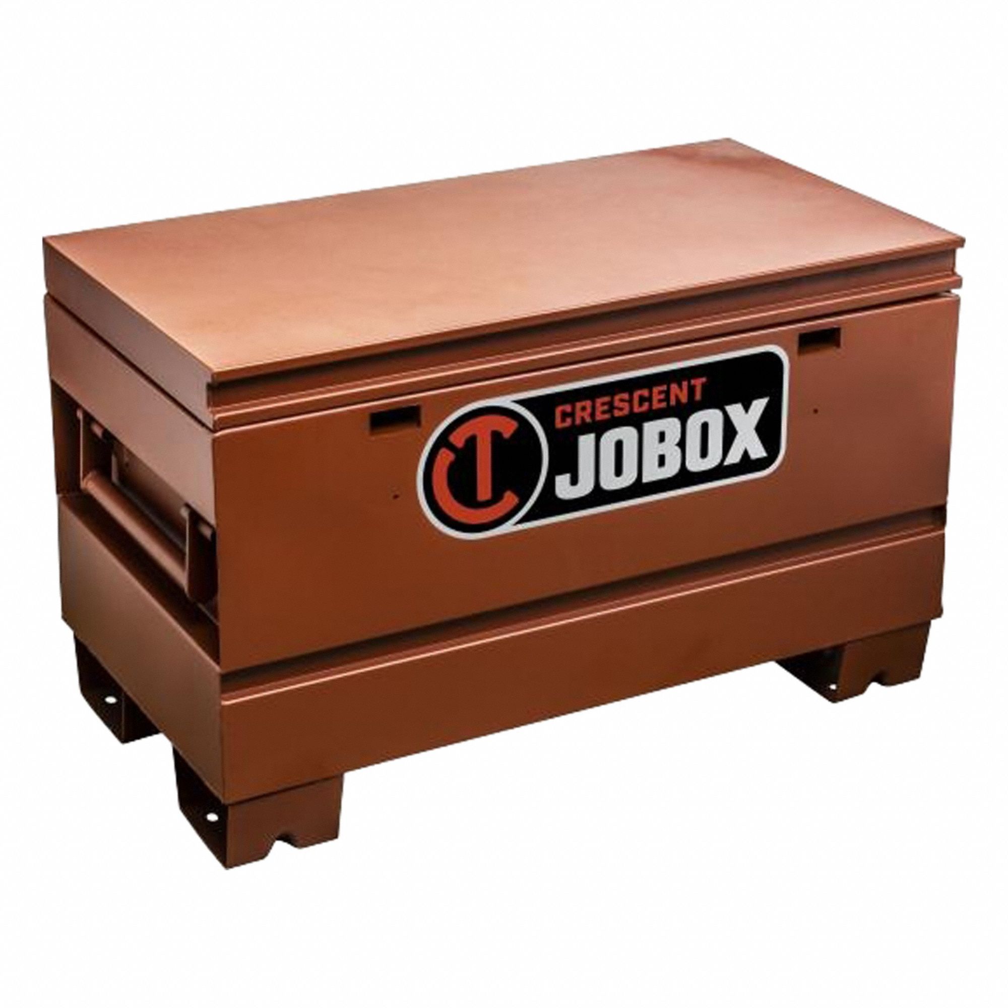 CRESCENT JOBOX Tradesman Chest: 19 1/2 in W x 36 in D x 22 in H, 8.9 cu ft, Padlock, Brown (MPN CJB635990). Key specifications — attr1116233: Brown; attr1116253: CRESCENT JOBOX; attr1222022: Padlock - Lock not included.