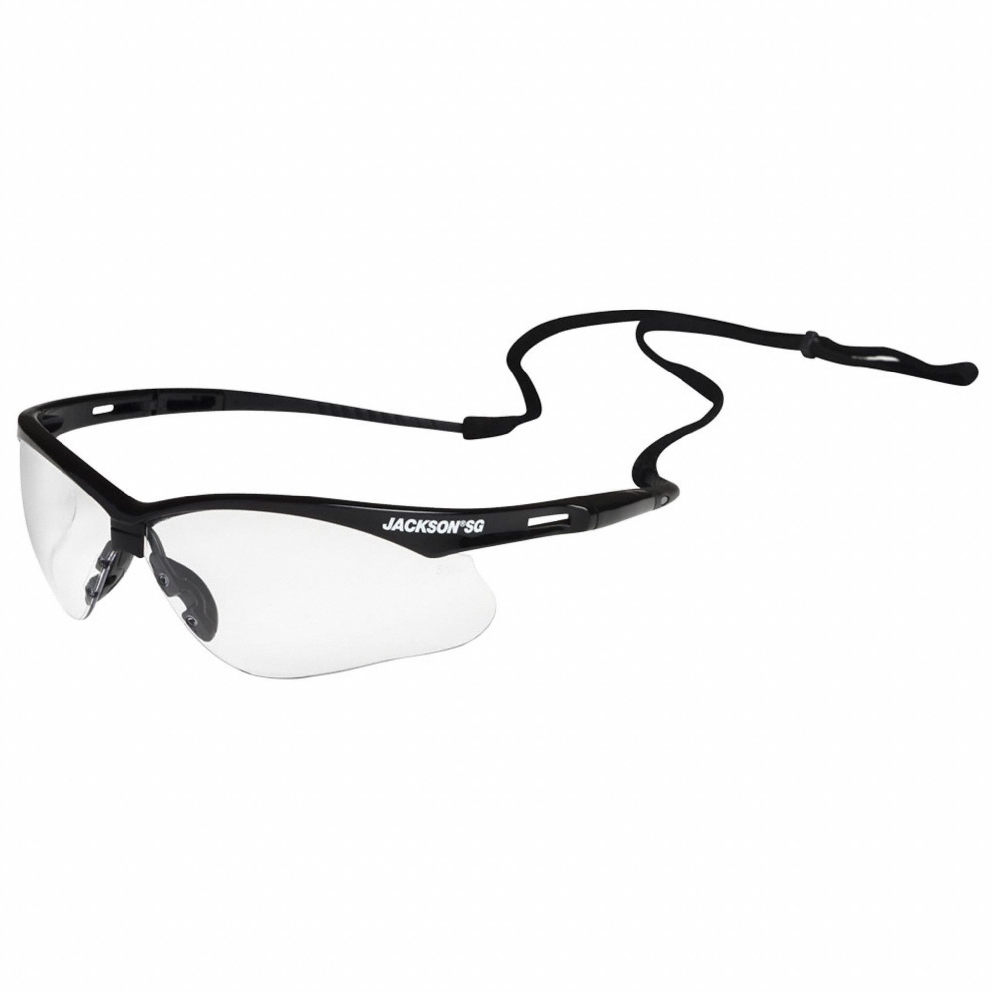 LUNETTES DE SÉCURITÉ, DEMI-MONTURE, ENVELOPPANTES, POLYCARBONATE, ANTIRAYURES, NOIR/TRSP, M