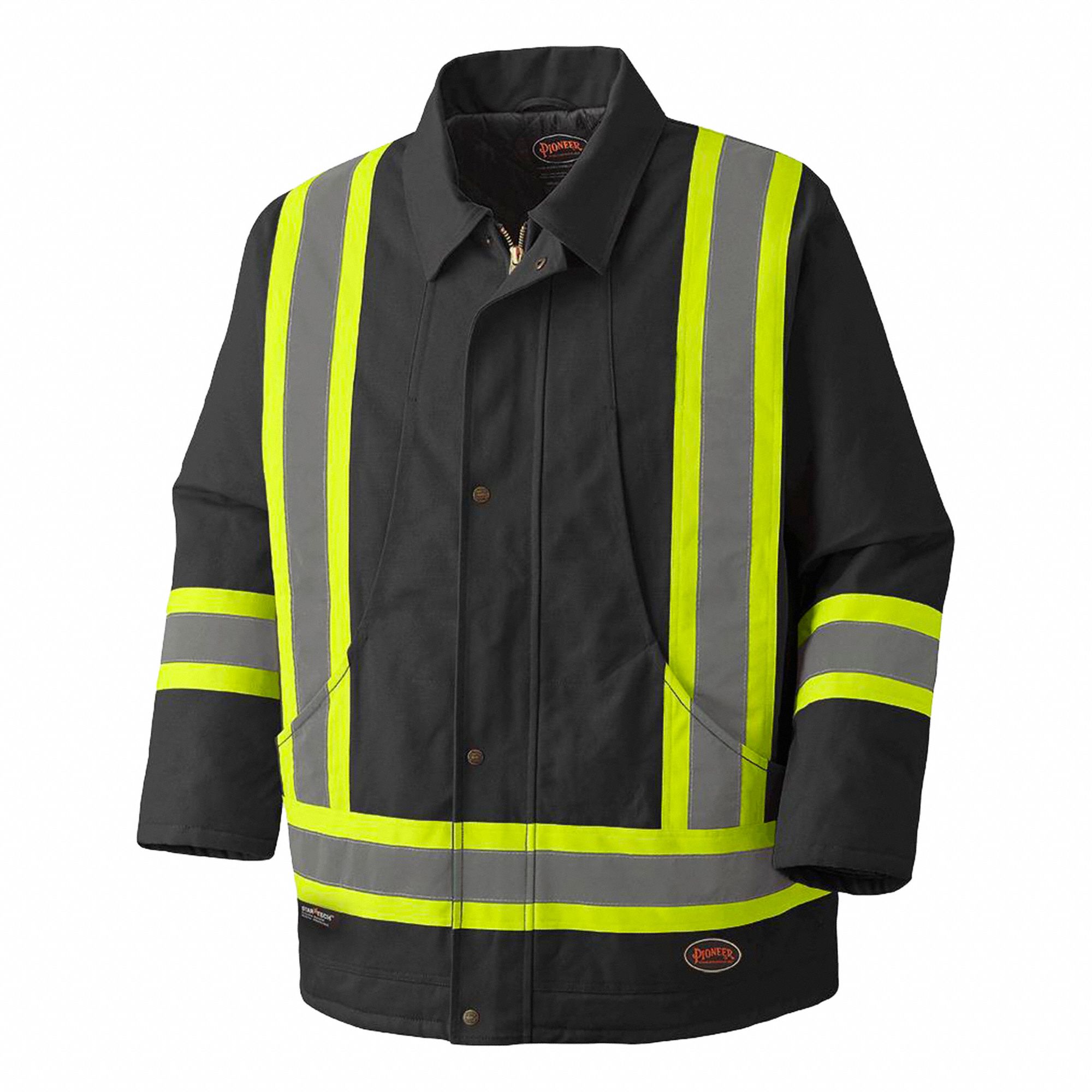 HIGH VISIBILITY PARKA,MALE,BLACK,SZ L