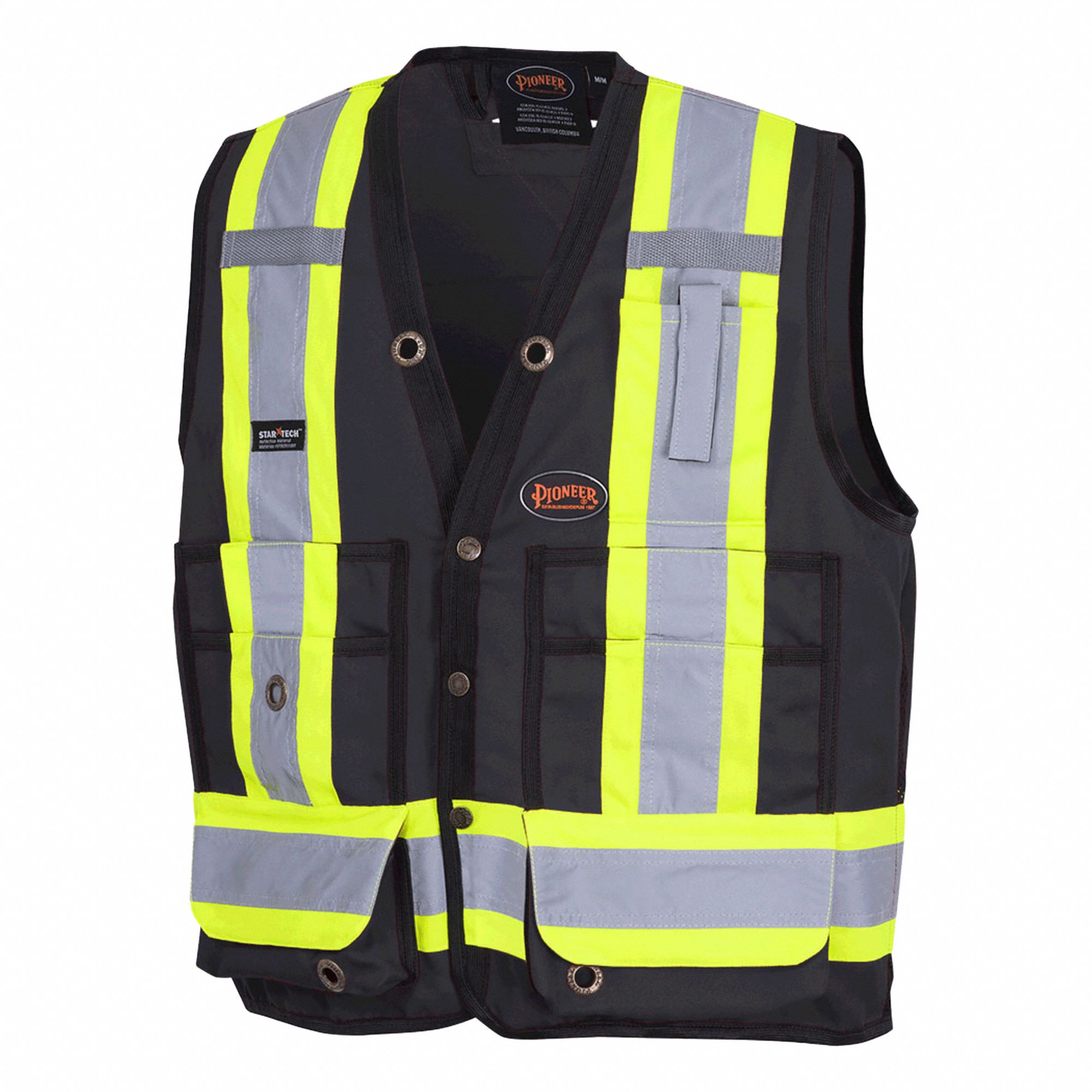 VEST,POLYESTER,BLACK,4XL SIZE