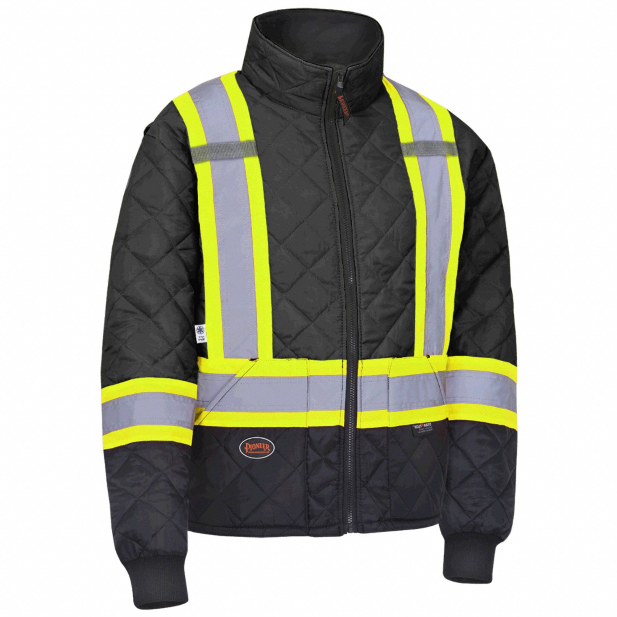 UNISEX 5017 JACKET, XL, BLACK, POLYESTER, STARTECH REFLECTIVE TAPE, ZIPPER CLOSURE