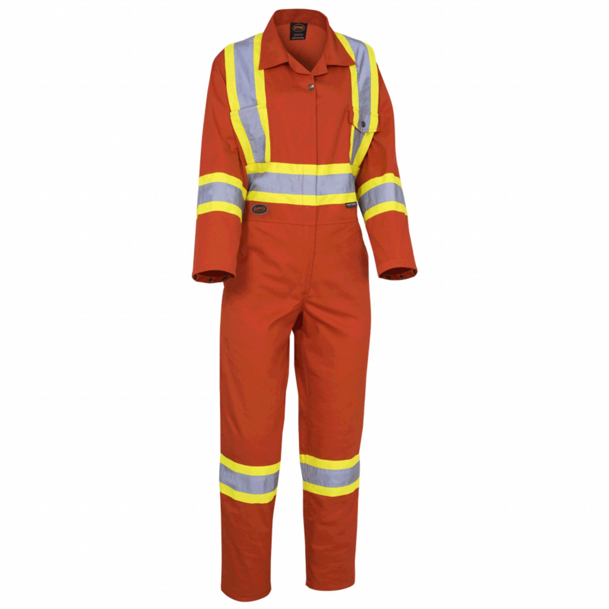 COVERALLS,POLYESTER,ORANGE,SZ XL