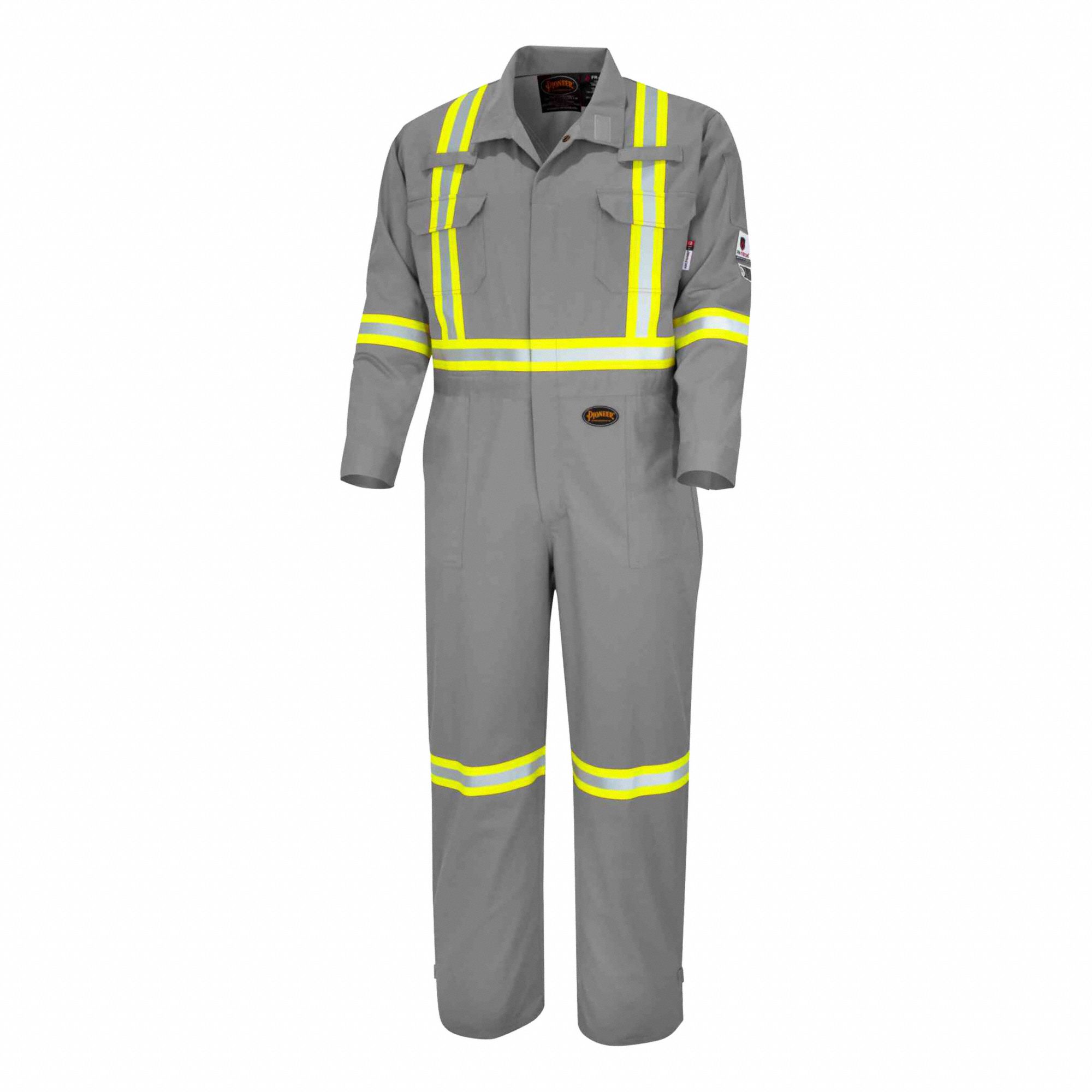 PIONEER COVERALLS,HIVIS FR/ARC-RATED SAFETY,GREY - 25991 ...