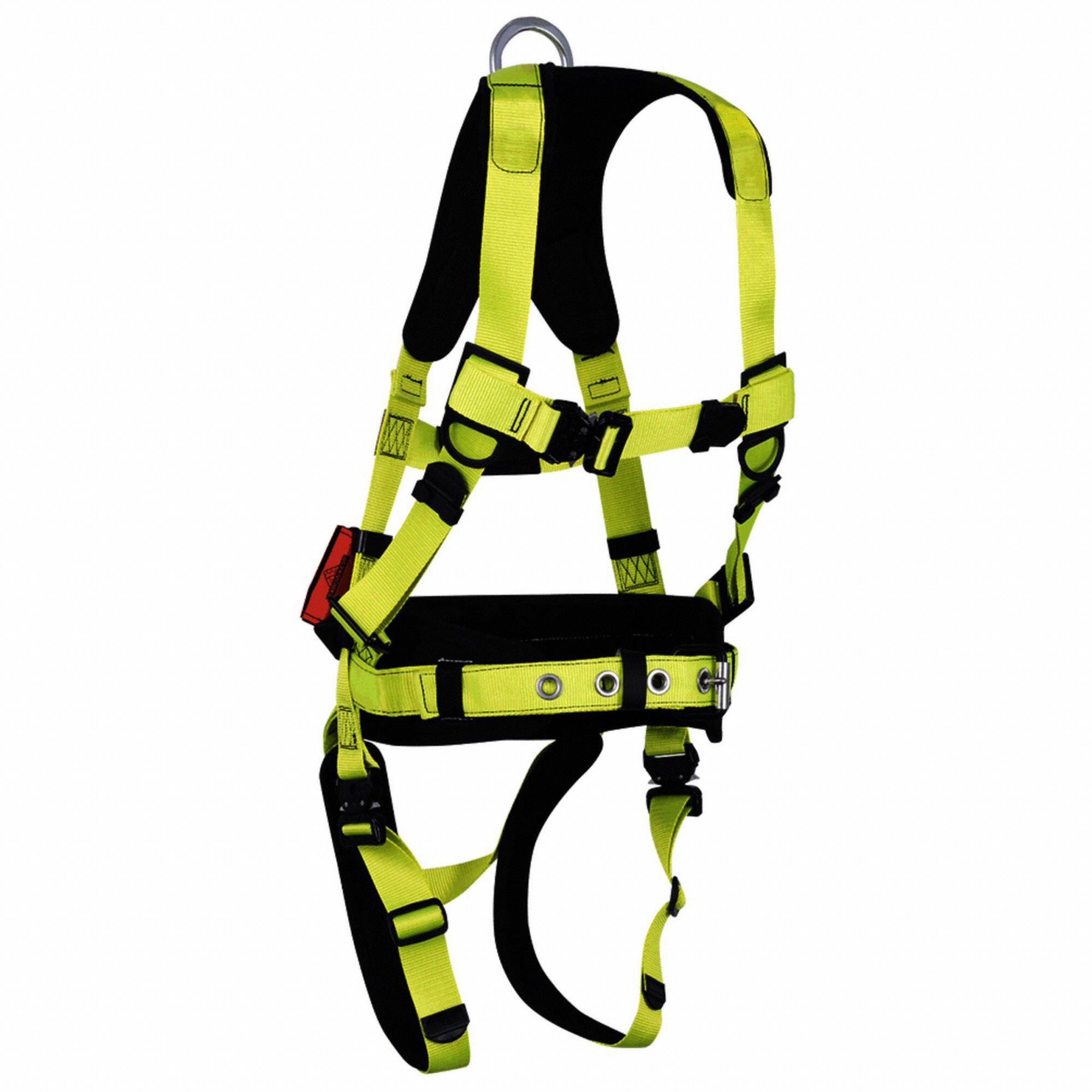 FALL PROTECTION HARNESS, S, NECK/LOWER BACK/THIGH PAD, POLYESTER WEBBING, 310 LB