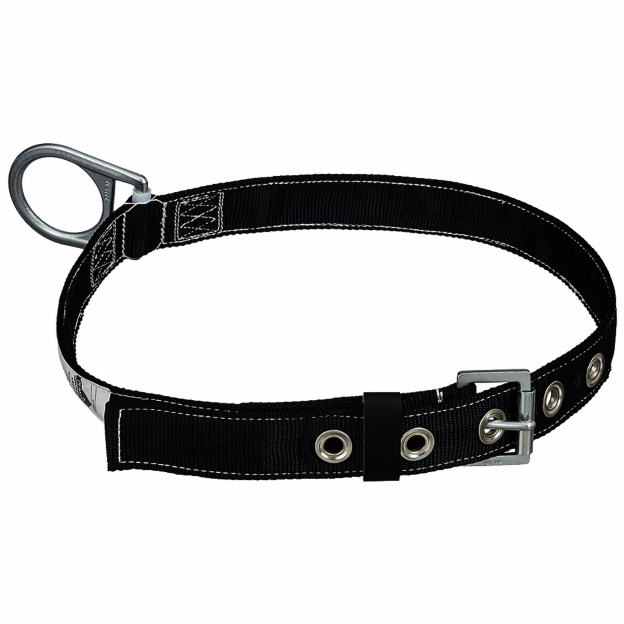 SAFETY BODY BELT, L, 1 BACK D-RING, TONGUE BUCKLE, 400 LB CAPACITY, STEEL HARDWARE