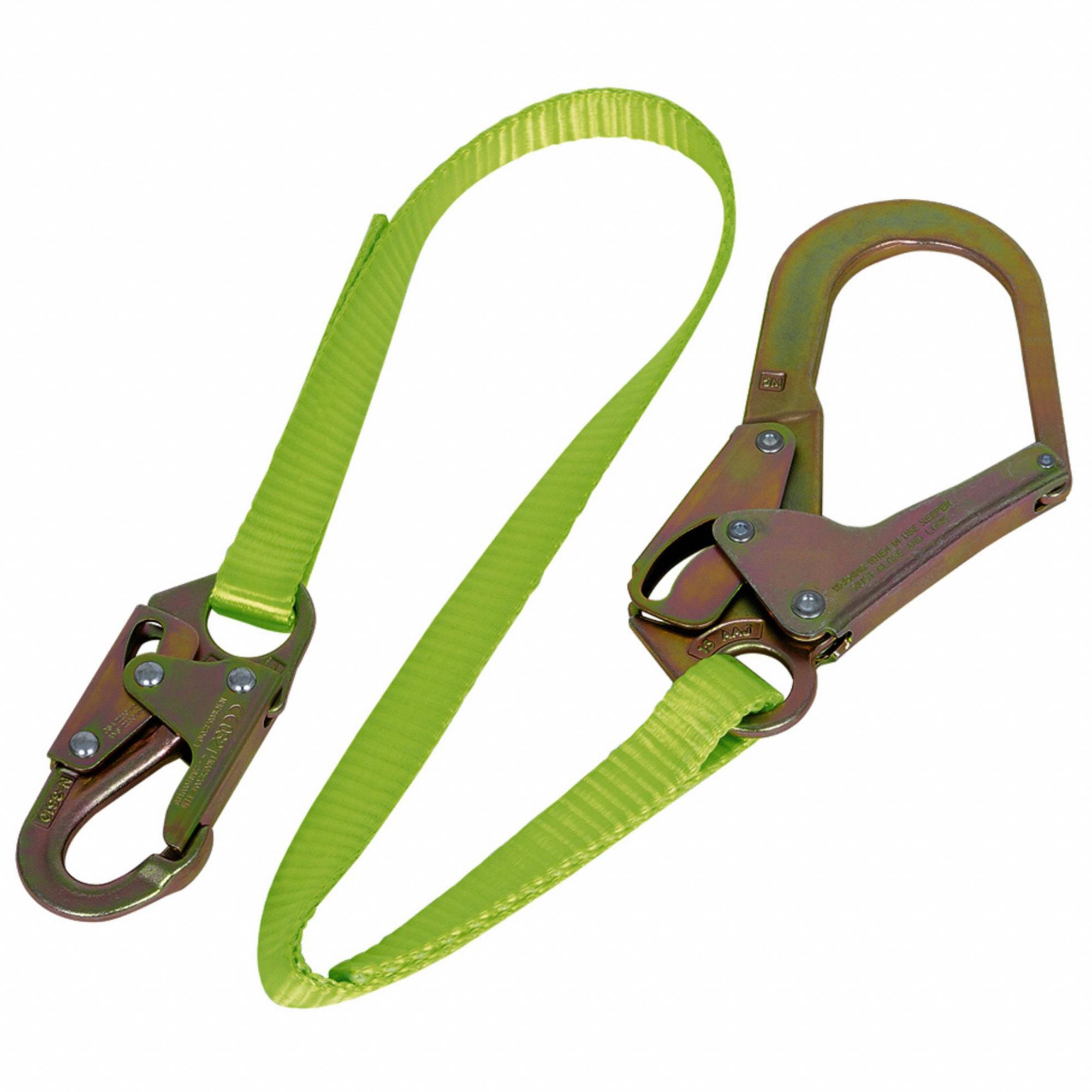 RESTRAINT LANYARD, POLYESTER, STEEL HARDWARE, 6 FT L, 310 LB CAPACITY, GREEN