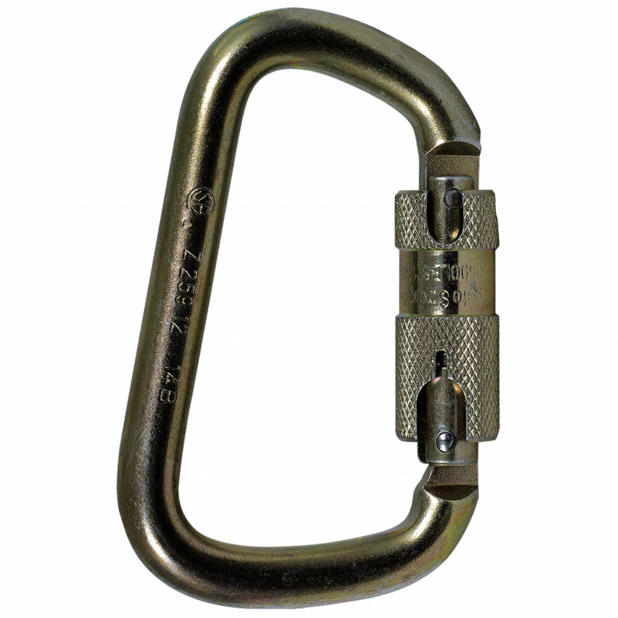 CARABINER, 1 IN LENGTH, GREY, ZINC PLATED STEEL