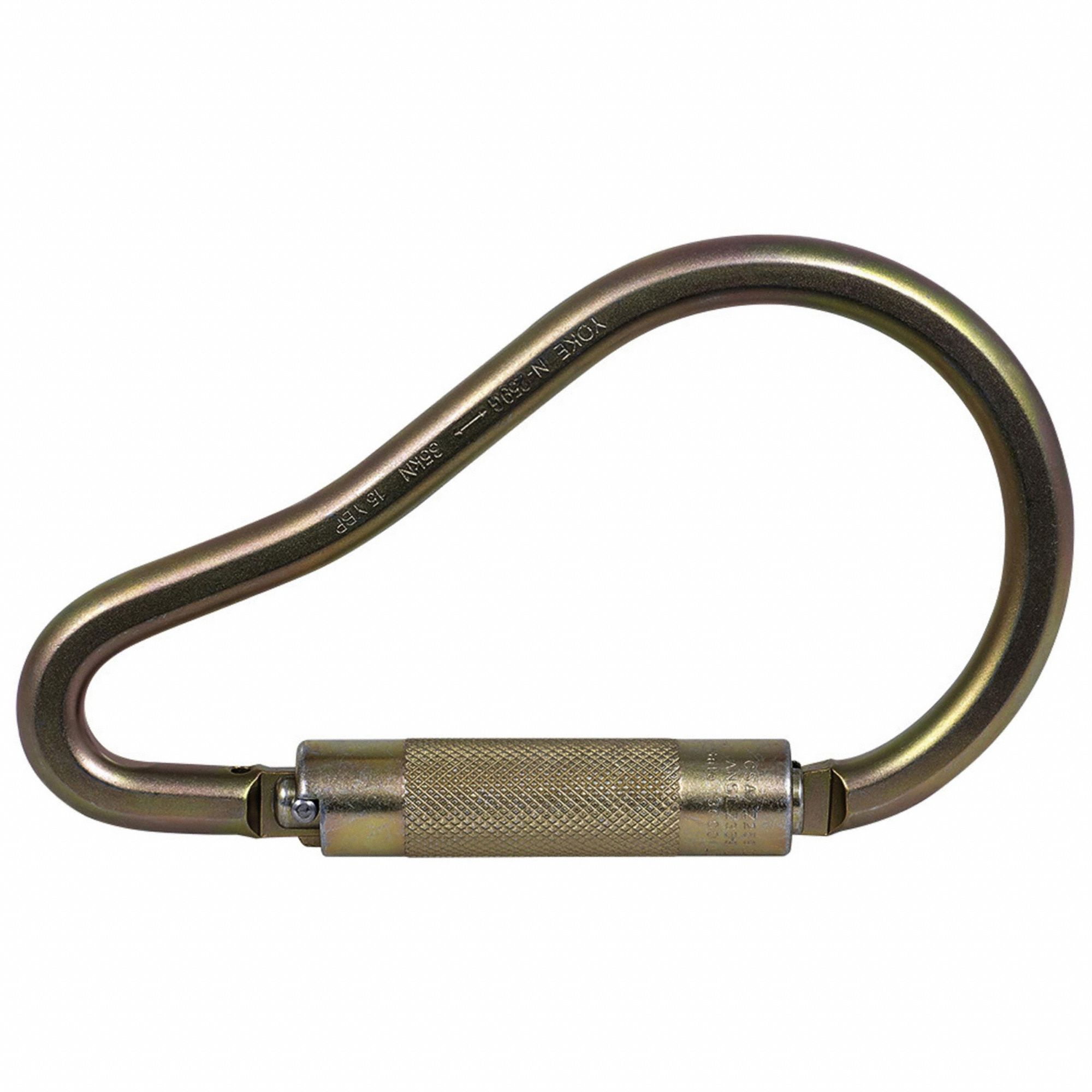 CARABINER, 5,000 LB TENSILE STRENGTH, 2 IN L, GREY, ZINC PLATED STEEL