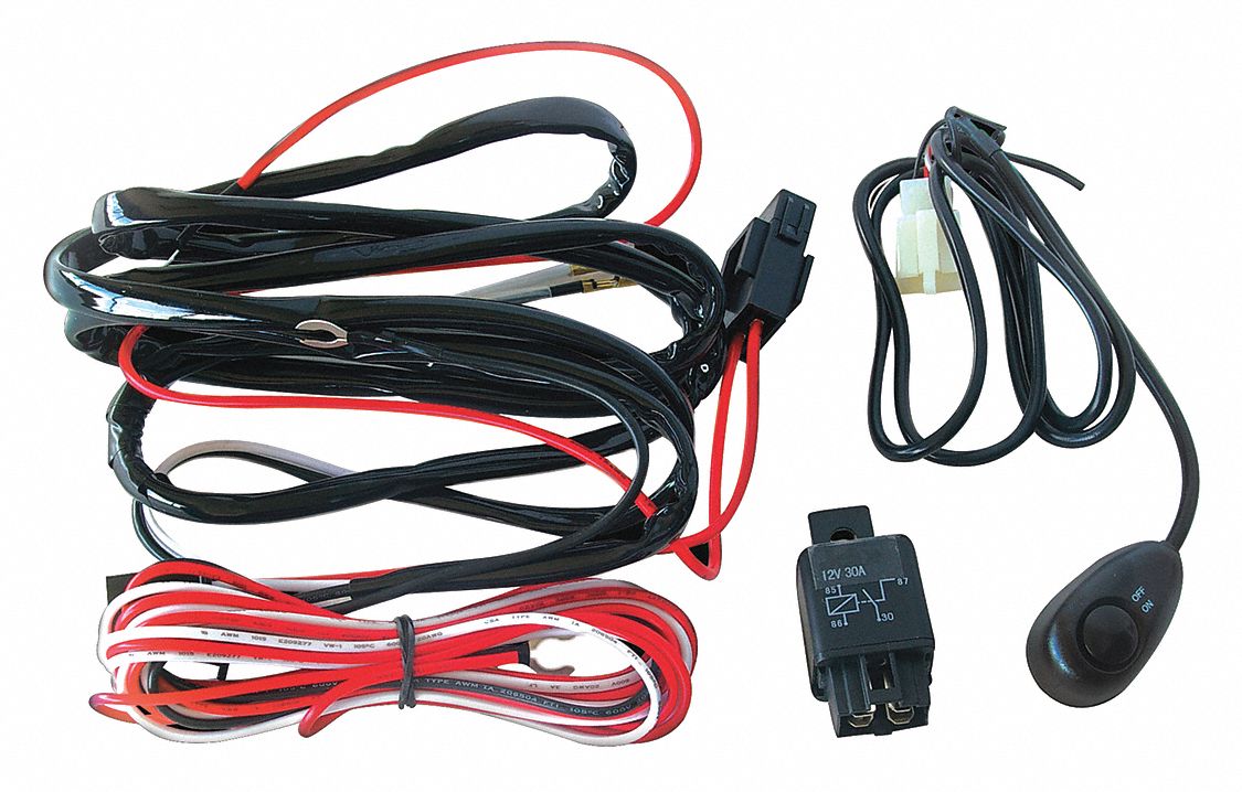 WIRING HARNESS FOR 12 TO 24 V, 30 A, DIRECT WIRE, UNIV, BLK, 5 1/2 X 10 X 10 X 2 IN, PLASTIC