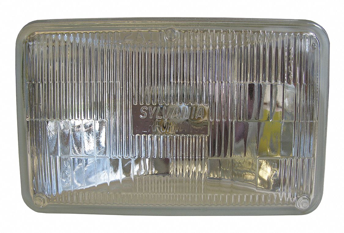 HEADLIGHT, 4651, RECTANGLE, 12 V, WHITE/BLACK, 4 29/32 X 11 X 6 19/32 IN, GLASS/PLASTIC