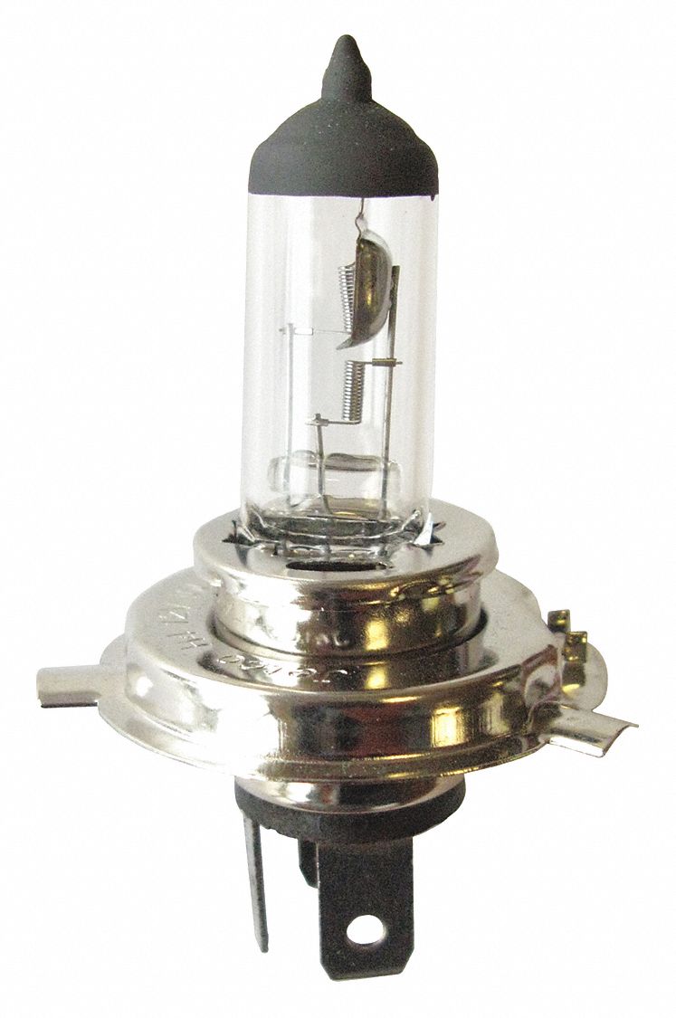 H4 REPLACEMENT BULB, MOUNTING, 24 V, WHITE/BLACK, 1 29/32 X 7 3/32 X 3 IN, GLASS/RUBBER