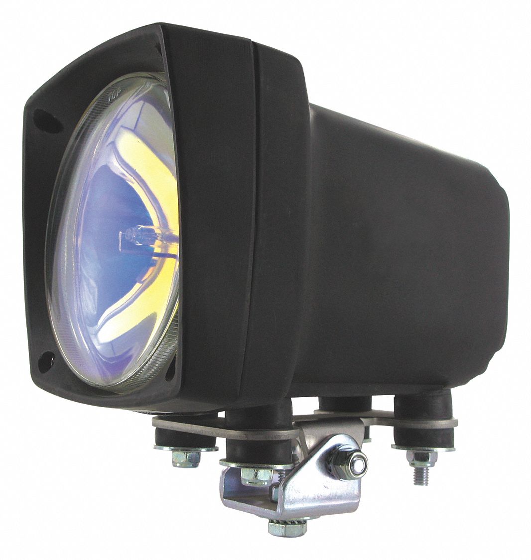JETCO XENON WORK LIGHT, SQ, TRAPEZOID, 12 V DC, CLEAR/BLACK, 8 X 6 1/2
