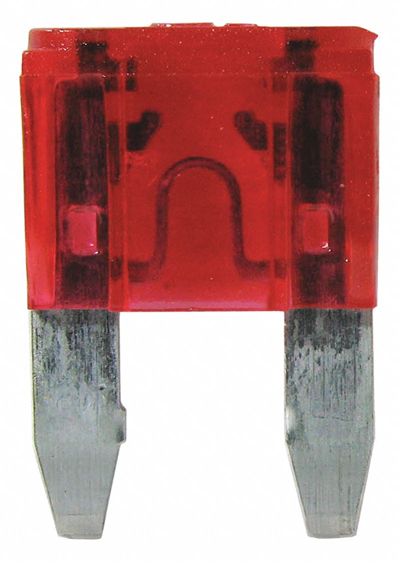 FLASHER FUSE, BLADE, 12 V/10 A, RED/BLACK, 2 1/2 X 1 19/32 X 1 1/2 X 3 1/4 IN, AL, PKG 50