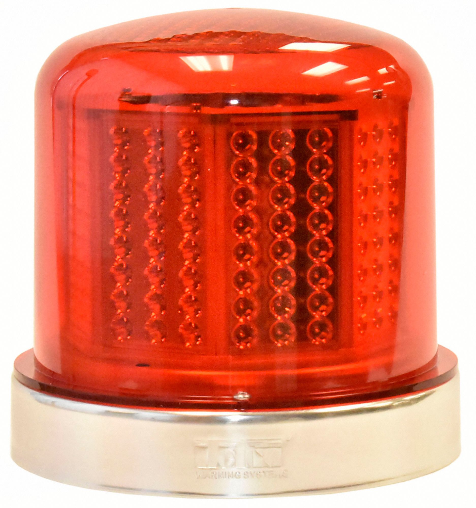 BEACON STROBE, 9 TO 32V, BRUSHED ALUMINUM, RED, SURFACE MOUNT, LED, DIRECT WIRE, 65 FLASHES PER MINUTE, 200 X 200 MM