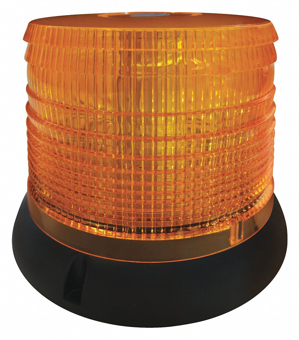 STROBE, ROUND, 36 LEDS, 12 TO 36 VDC, AMBER, 4.64 X 5.31 IN, 6.41 IN, POLYCARBONATE, PLASTIC
