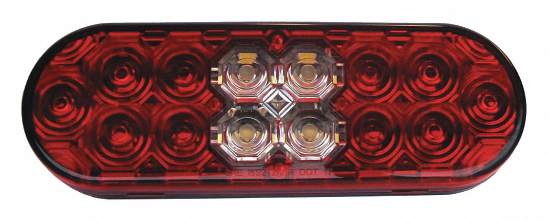 JETCO TAIL LIGHT, COMBINATION TAIL AND REVERSE, OVAL, RED/WHITE, 2 1/4 ...