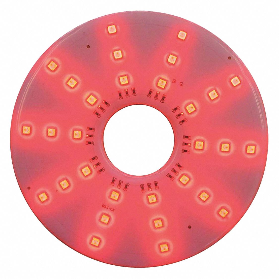 PAD LIGHTING, INTERIOR, ROUND, LED30, 12V DC, 450LM, DIRECT WIRE, RED, 7 X 7 X 1/2 IN, POLYURETHANE