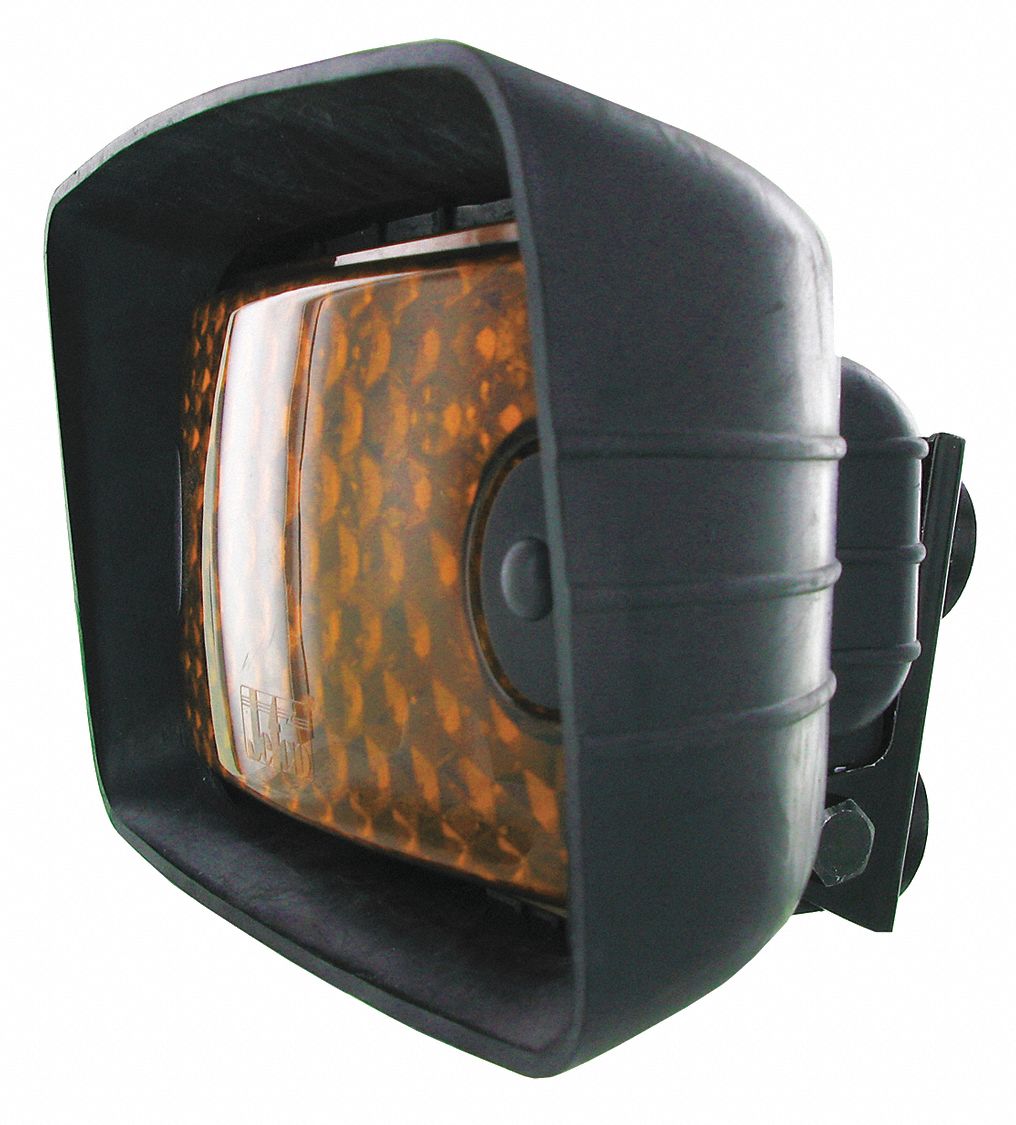 LOAD LIGHT, RECTANGLE, 1 W, AMBER/BRASS, 9 1/4 X 1 19/32 X 5 X 9 IN, PC/AL