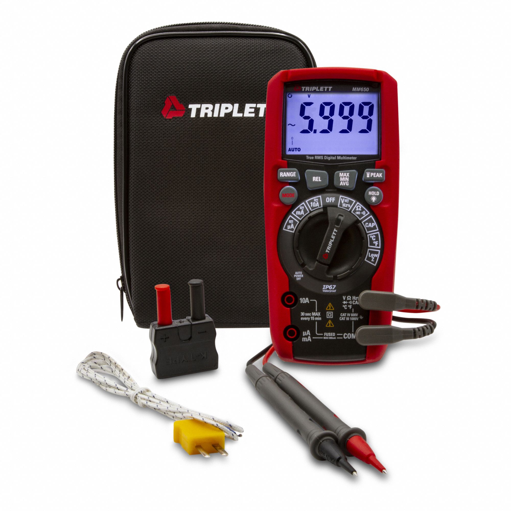 MULTIMETER,LCD,1.7 IN D,600V,6.6 IN H