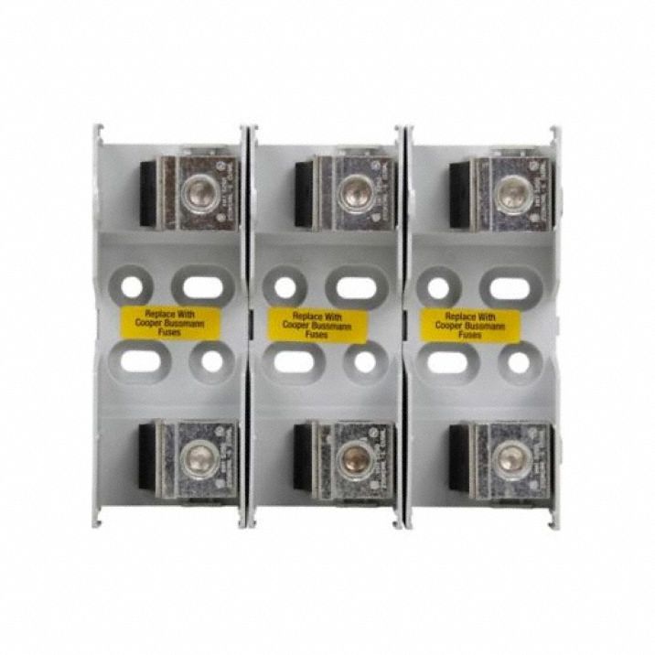 Fuse Block: Open Block Design, 3 Pole, 600 V AC, Box Lug, Non-Indicating