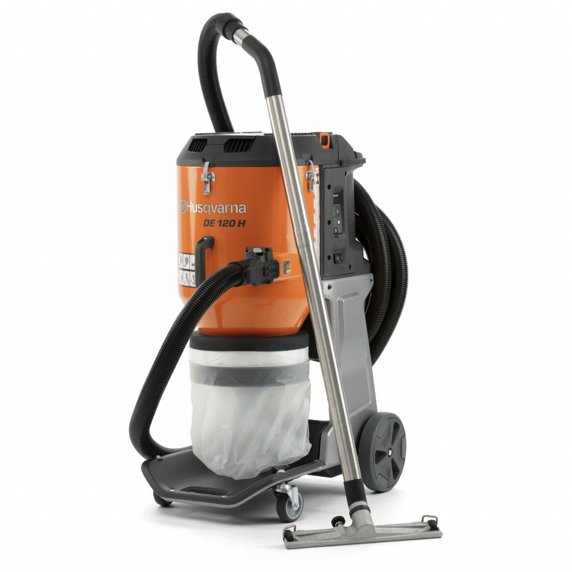 Dust Extractor: HEPA, Dry, 241 cfm Air Flow, 1 1/2 in Hose Dia