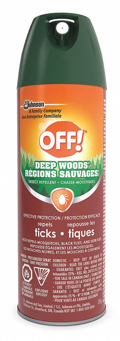 TICK/INSECT REPELLENT, AEROSOL, INDOOR/OUTDOOR, 25% DEET, 170 G