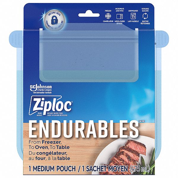 RECLOSABLE BAG, POLYETHYLENE, BLUE, ZIP SEAL
