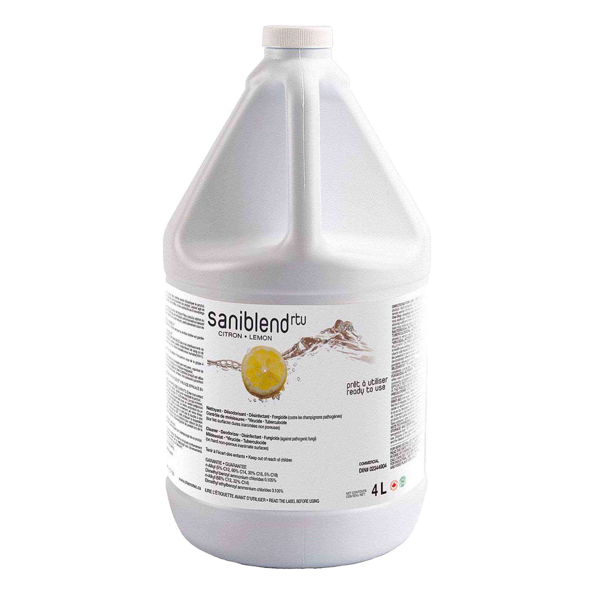 DÉSINFECTANT,PRÊT À L'EMPLOI,BIODÉGRAD,S/ PHOSPHATE,PARFUM CITRON,4 L,CA 4