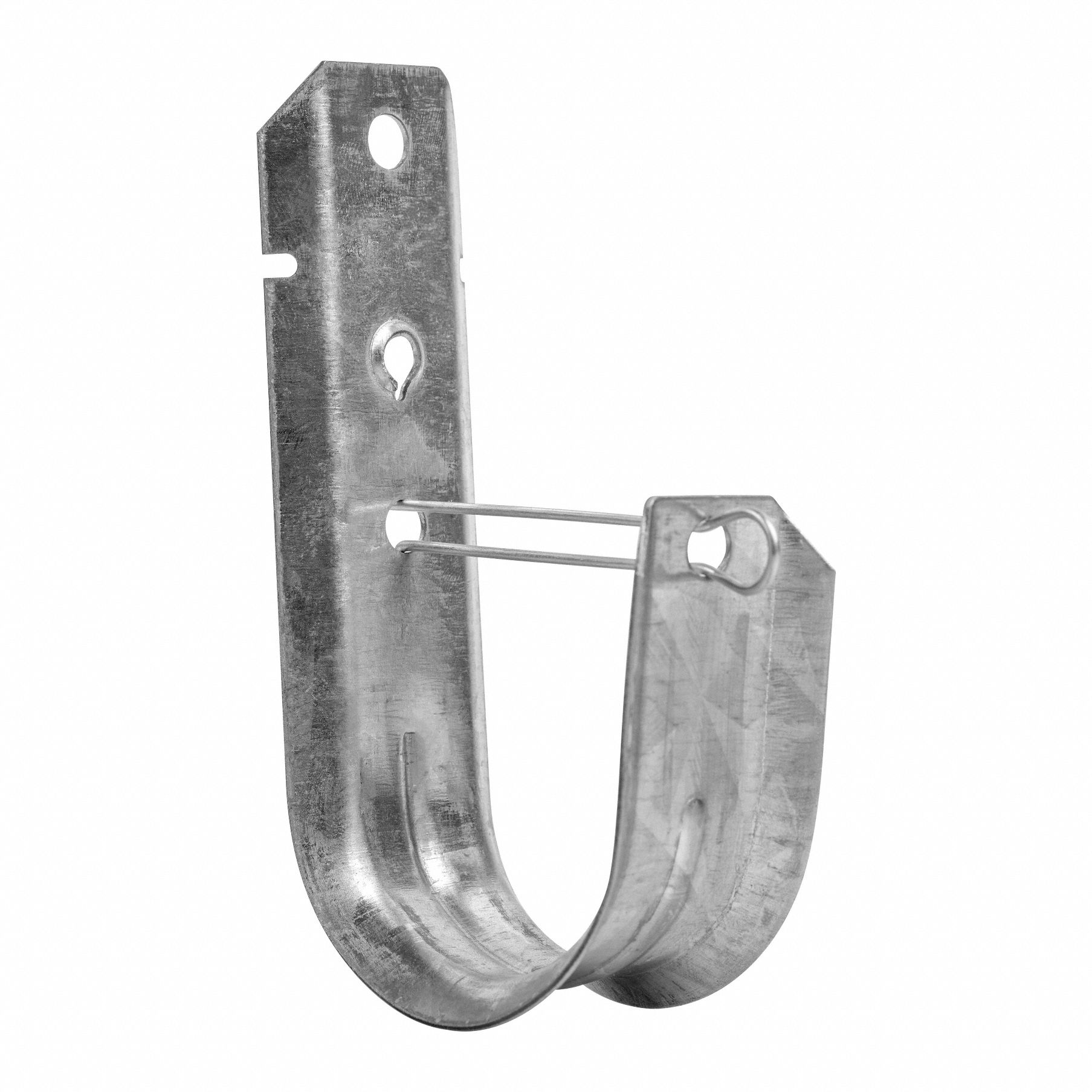 J Hook: Screw-On without Locking Latch, 2 in Max. Bundle Dia., 60 lb Max. Load Capacity