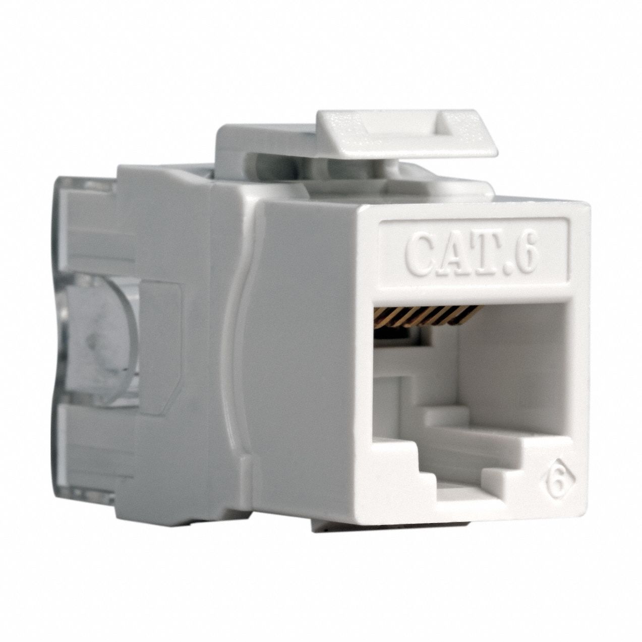 Keystone Jack: Punch-Down, 1 Ports, White, 6, RJ45, K-6EJ/25