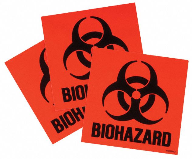 LABEL KIT FOR BIOHAZARD CANS, 12 IN HEIGHT, 9 IN WIDTH