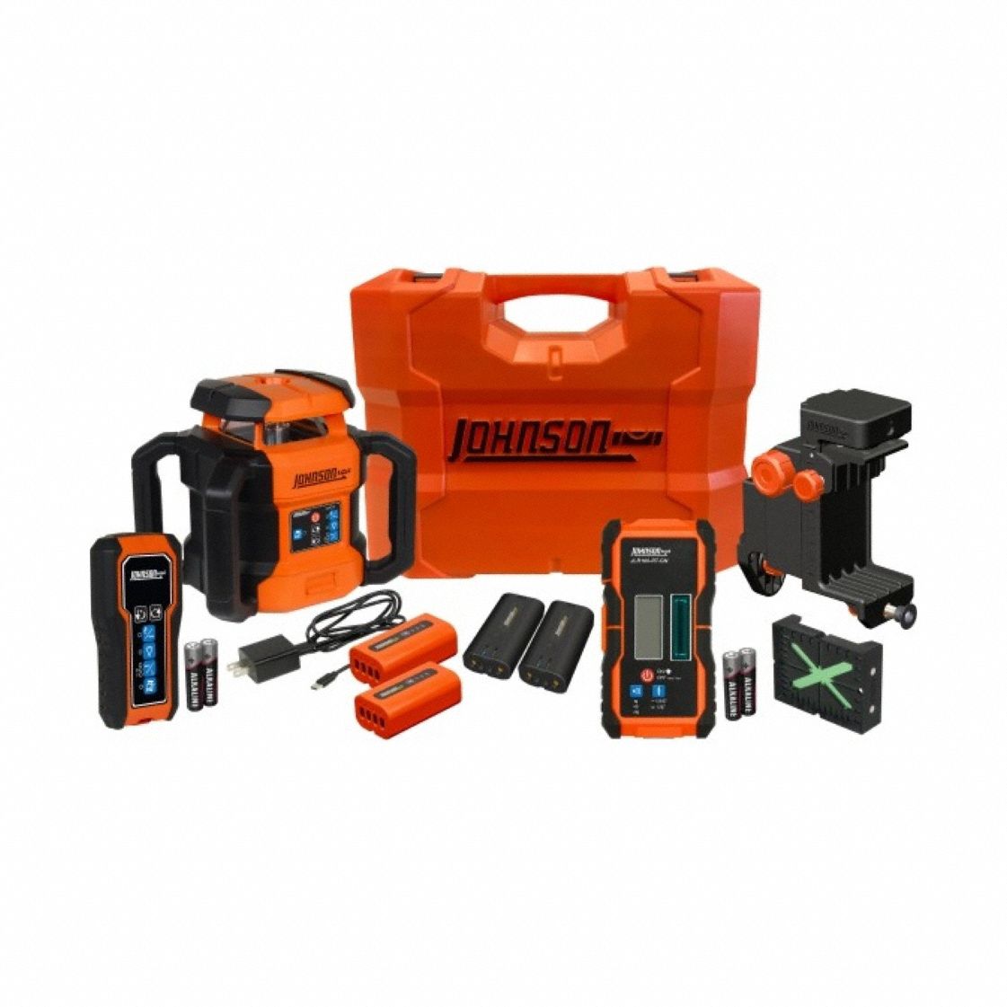 Rotary Laser Kit: 4, 000 ft Range w/Receiver, Green Beam, Horizontal/Vertical, 0 Dots