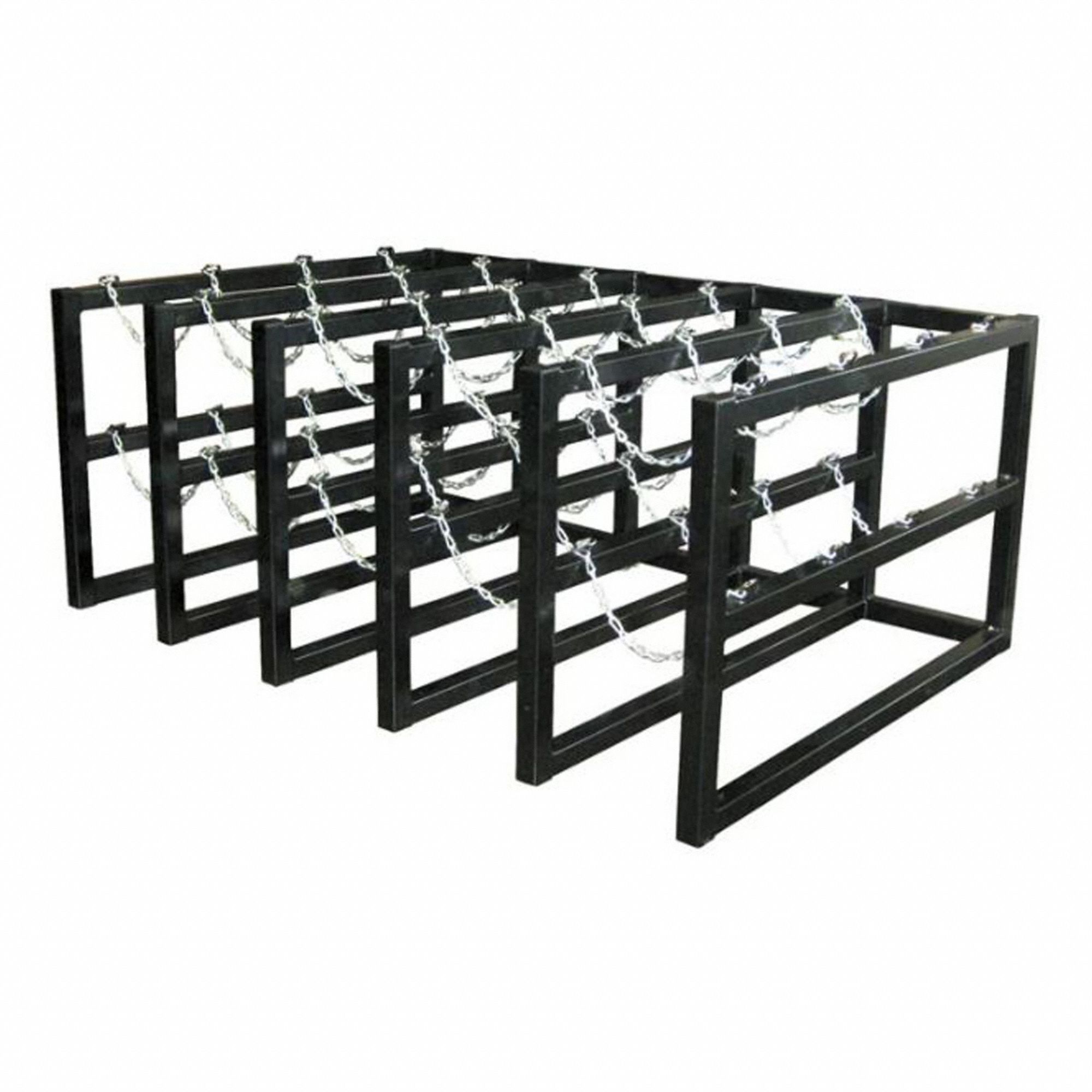 GAS CYLINDER BARRICADE RACK, BLACK, STEEL, 30 IN HEIGHT