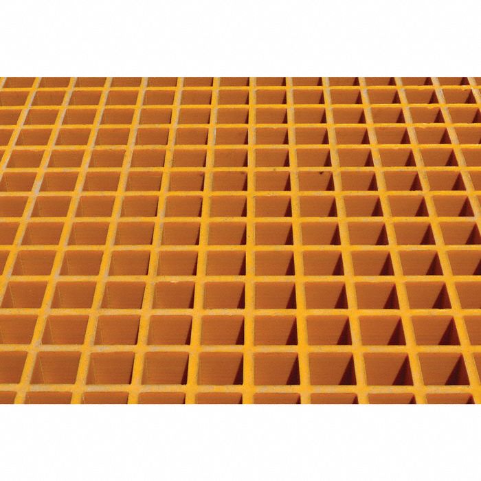 FLOOR GRATING W SUMP LINER, SOLD W 16 DRUM OUTDOOR STORAGE LOCKER, 101 X 3 X 101 IN, FIBREGLASS