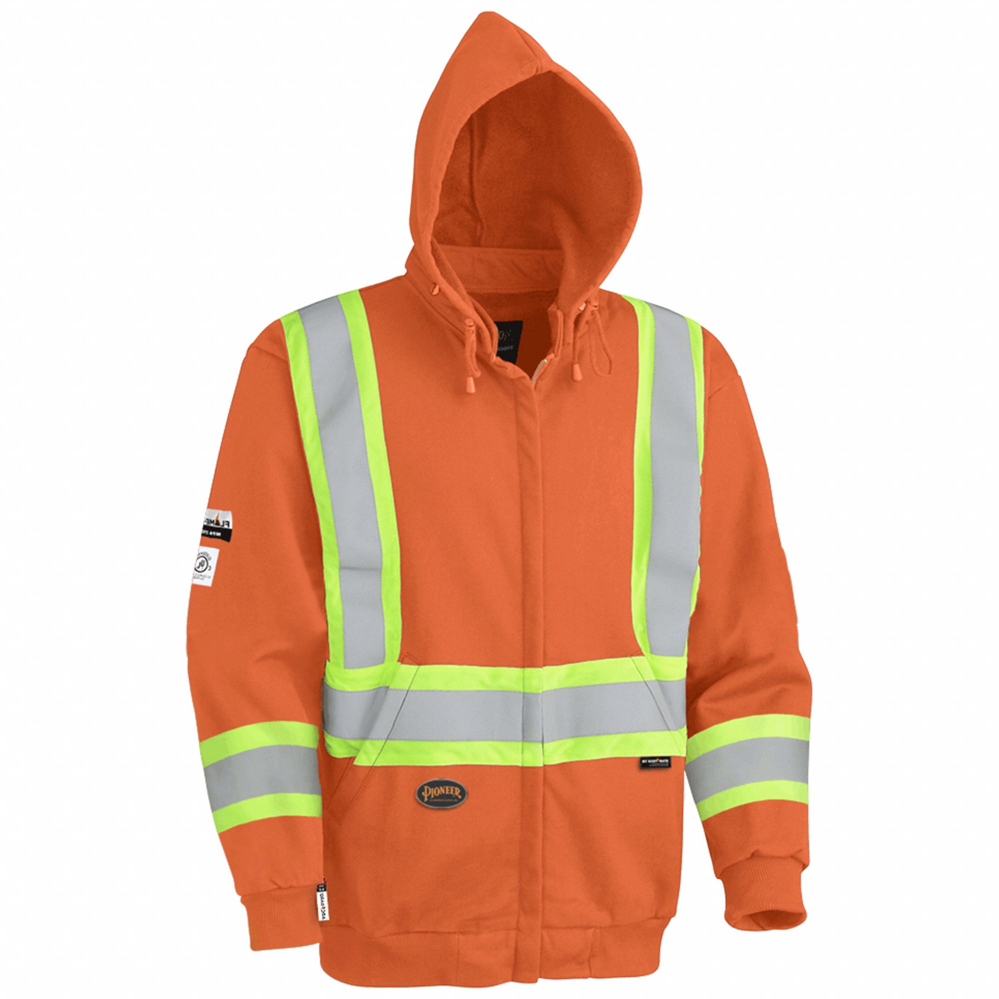 FLAME RESISTANT HOODIE,SZ L,ORANGE