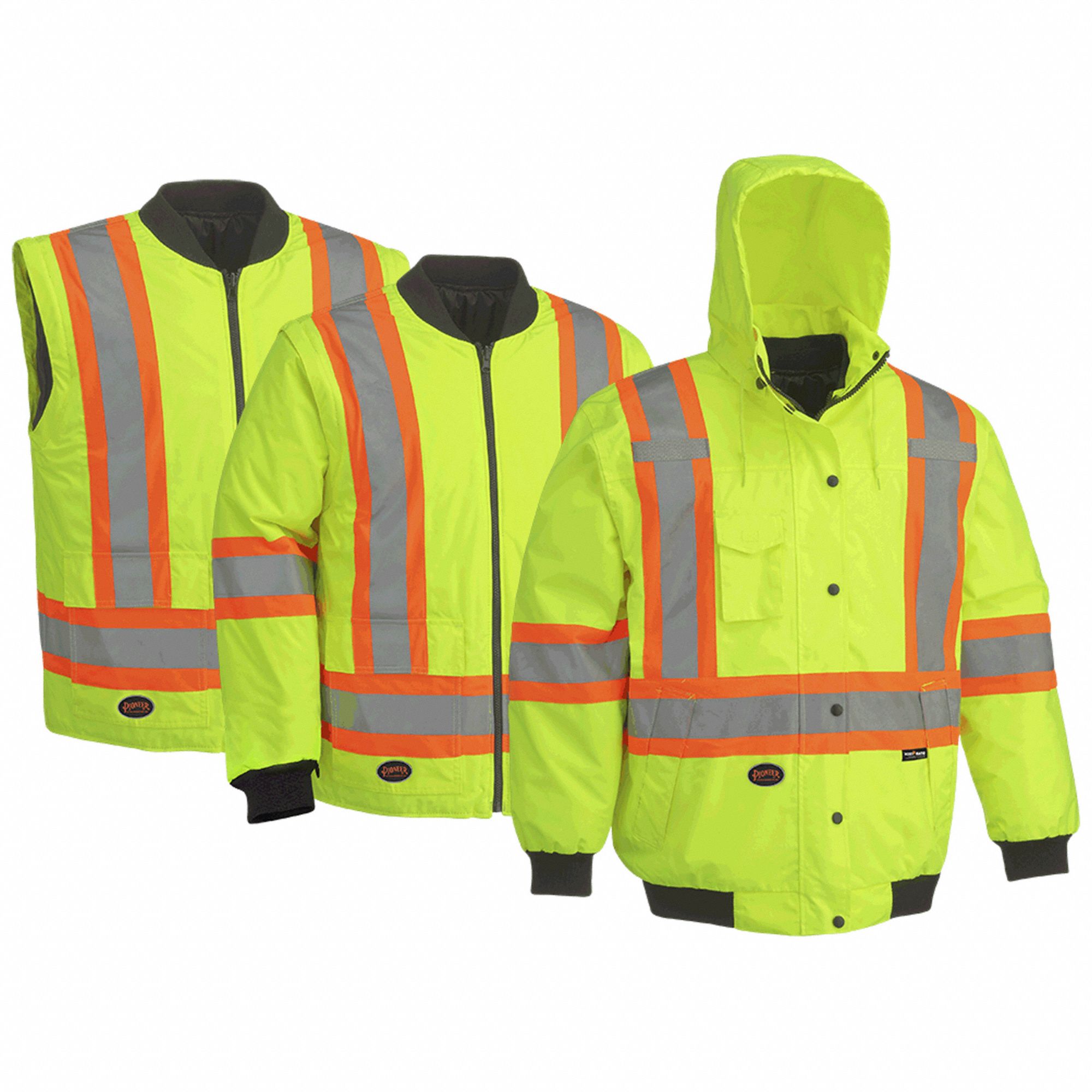 HI-VIZ JACKET,SIZE XL,GREEN
