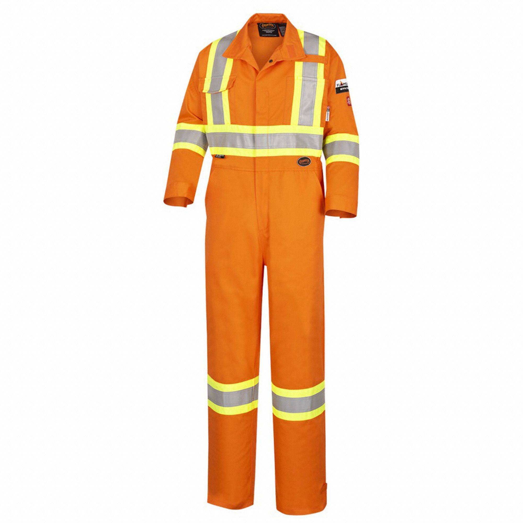 FIRE-RESISTANT COVERALLS, ORANGE, COLLARED, SIZE 38