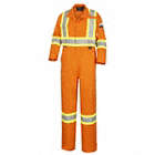 FLAME-RESISTANT COVERALLS, 52, ORANGE, 10 OZ FABRIC WEIGHT, 9 POCKETS