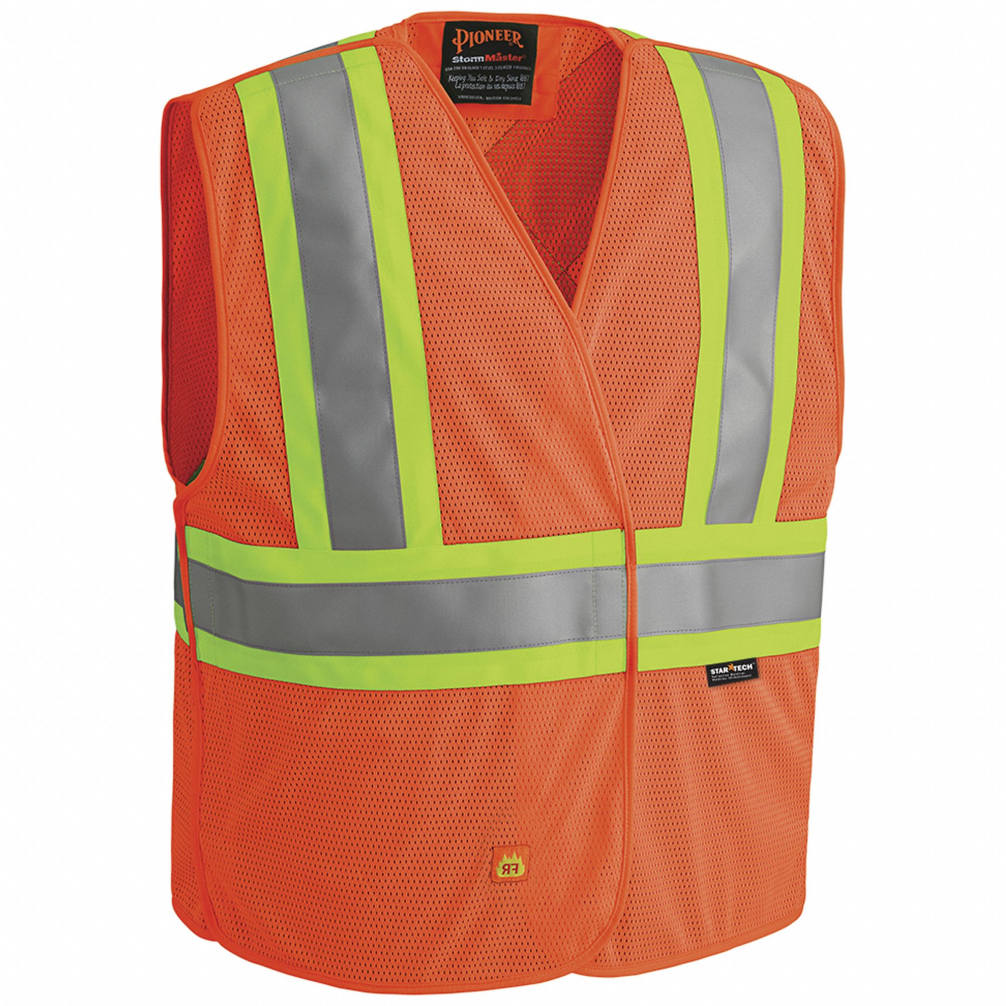 SAFETY VEST, ORANGE, 2XL/3XL, POLYESTER, ANSI CLASS 2